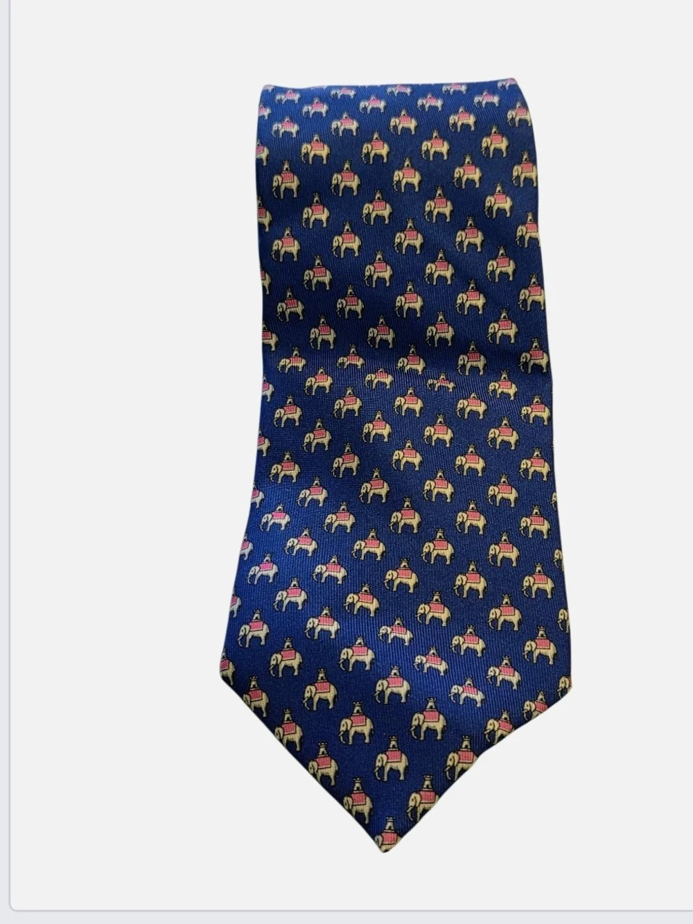 Thomas Pink Silk Royal Blue Novelty Elephant Print Tie